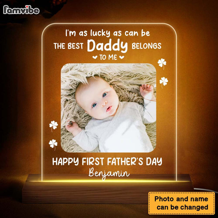 Personalized Gift For New Dad Happy 1st Father's Day Plaque LED Lamp Night Light 25351 1