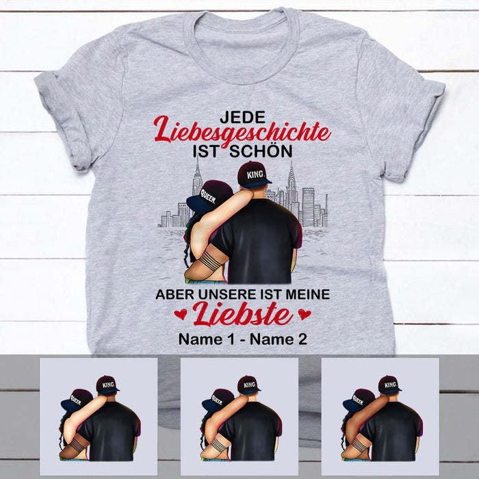 Personalized Couple German Paar Love Story T Shirt MR296 30O53 1