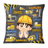 Personalized Construction Excavator Custom Name Pillow 30894 thumb 1