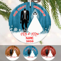 Personalized First Christmas Wedding Couple  Ornament OB53 65O60 thumb 1