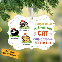 Personalized My Cat Can Have A Better Life Christmas MDF Benelux Ornament NB91 67O57 thumb 1