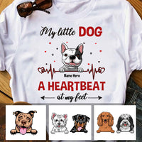 Personalized Dog My Heartbeat At My Feet T Shirt AP54 67O60 thumb 1