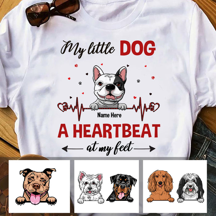 Personalized Dog My Heartbeat At My Feet T Shirt AP54 67O60 1