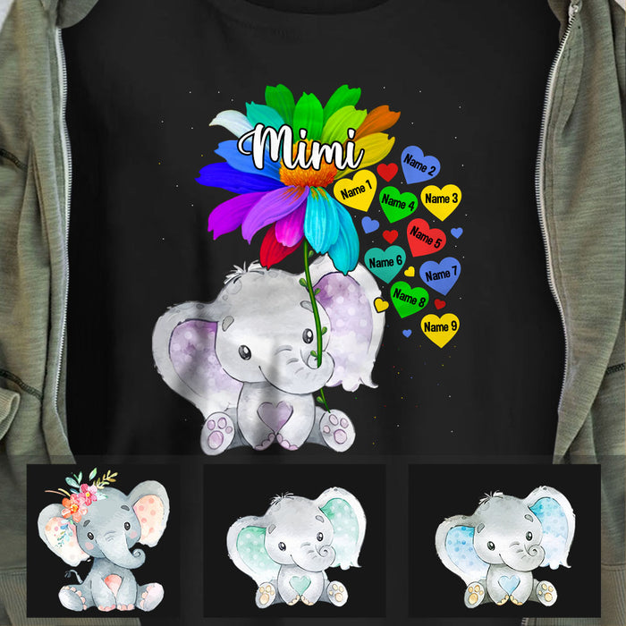 Personalized Mom Grandma Elephant T Shirt AP33 30O60 1