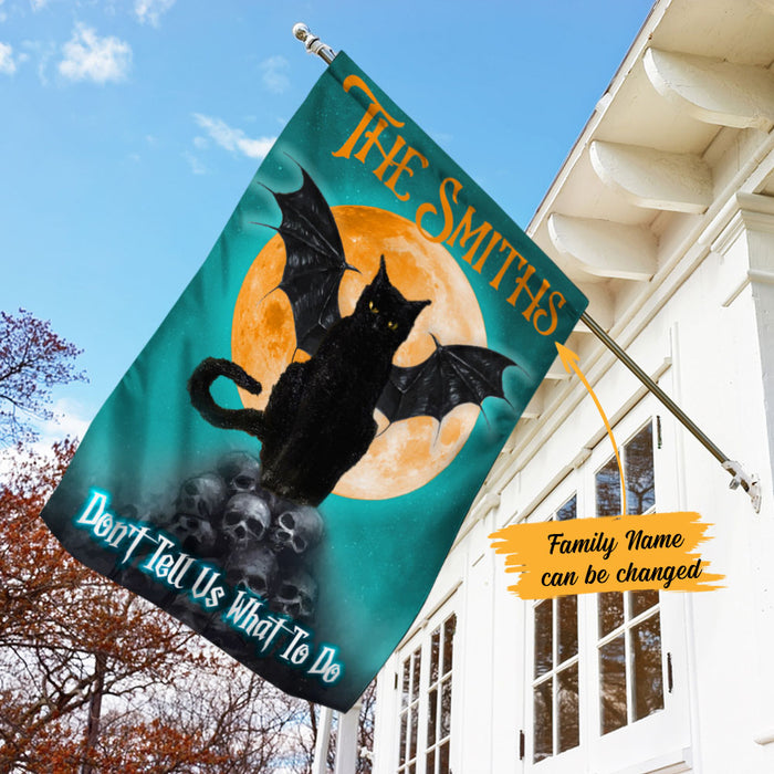 Personalized Dont Tell Me What To Do Black Cat Halloween Flag JL201 73O58 1