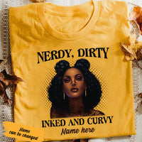 Personalized BWA Tattoos Nerdy Dirty Inked And Curvy T Shirt AG312 67O36 thumb 1