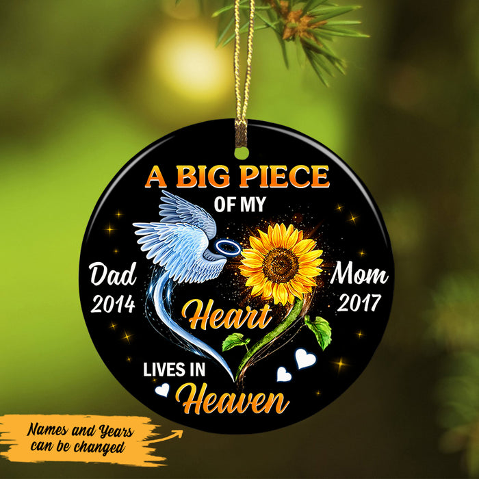 Personalized A Big Piece Of My Heart Memorial Mom Dad Ornament OB131 87O47 1