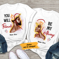 Personalized King And Queen BWA Couple T Shirt SB111 65O57 thumb 1