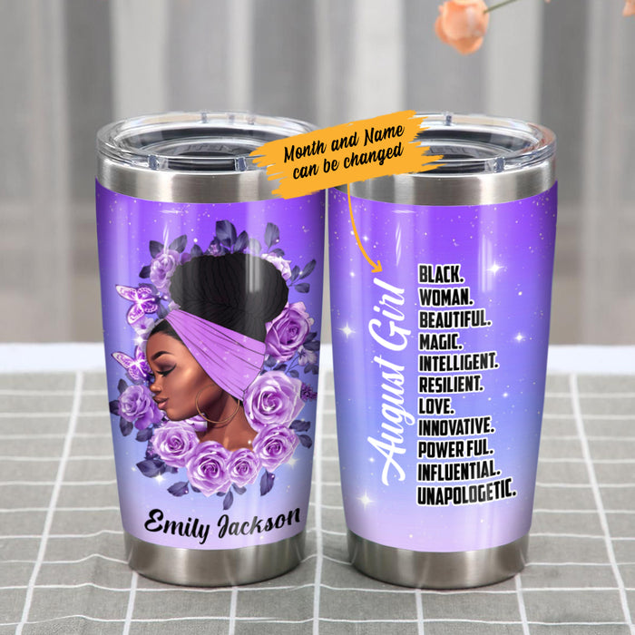 Personalized BWA Purple Rose Steel Tumbler JL92 30O47 1