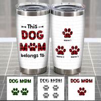 Personalized This Dog Mom Belongs To Buffalo Plaid Steel Tumbler OB131 30O58 thumb 1