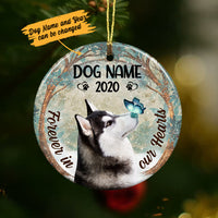 Personalized Forever In Our Hearts Husky Dog Memorial Ornament OB212 73O36 thumb 1