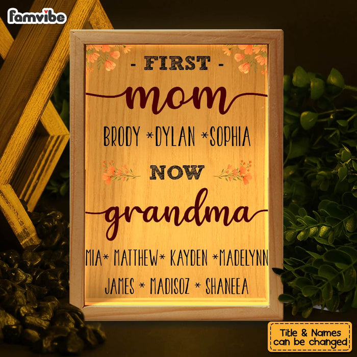 Personalized Gift For Nana First Mom Now Grandma Picture Frame Light Box 31484 1