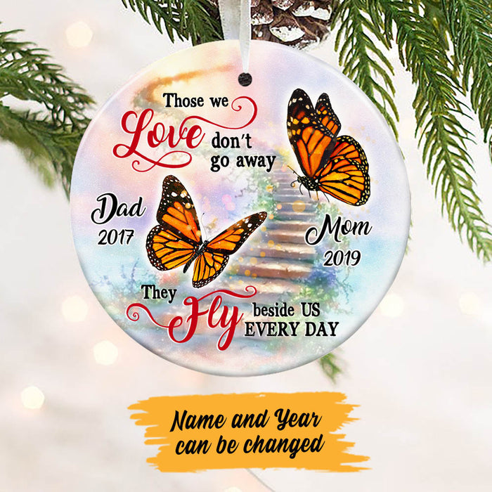 Personalized Mom Dad Memorial Butterfly Heaven Ornament OB241 99O60 1