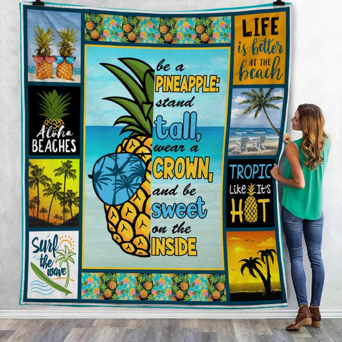Beach Pineapple Fleece Blanket JN291 67O36 1