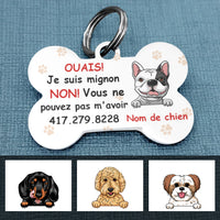 Personalized Chien Je Suis Mignon French Dog I Am Cute Bone Pet Tag AP95 67O57 thumb 1