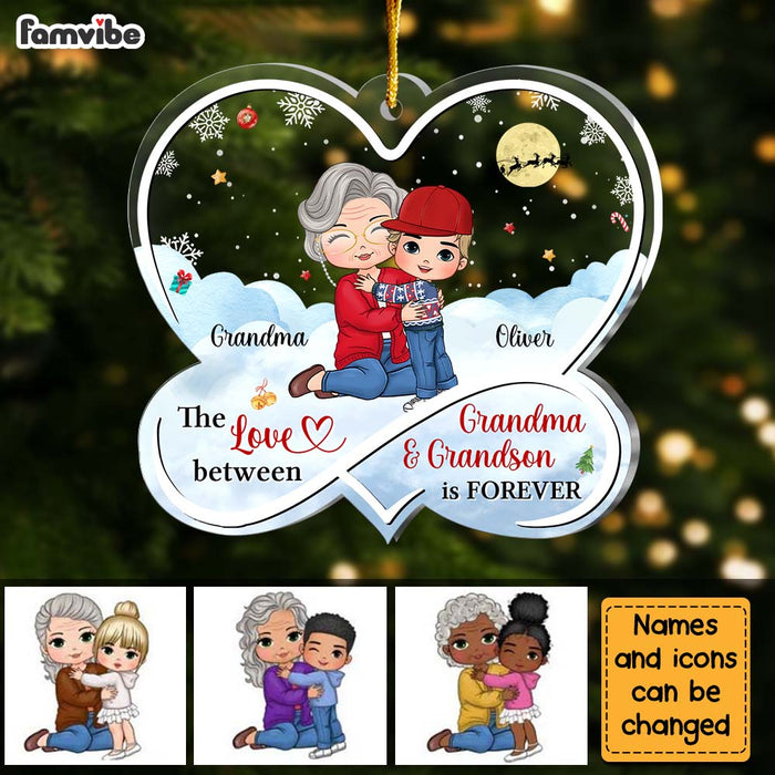 Personalized The Love Between Grandson And Grandma Is Forever Ornament 30576 1
