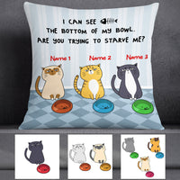 Personalized Cat Bottom Of My Bowl Pillow JR261 67O53 (Insert Included) thumb 1