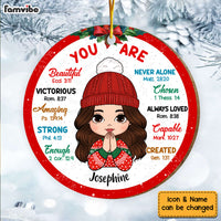 Personalized Gift For Granddaughter You Are Bible Verse Circle Ornament 30138 thumb 1