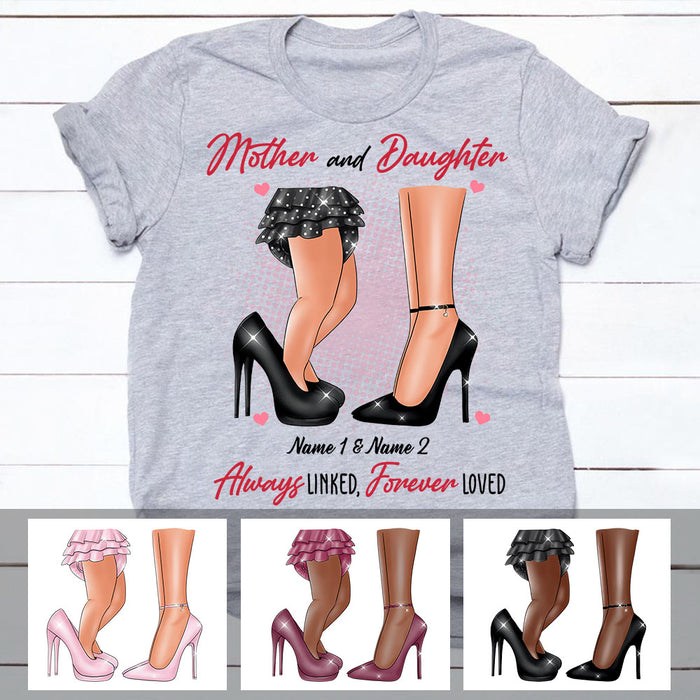 Personalized Mom And Daughter Forever Loved T Shirt AP22 67O60 1