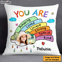 Personalized Affirmation Gift For Kids You Are Amazing Upload Photo Pillow 26483 thumb 1