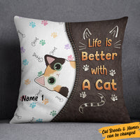 Personalized Life Is Better With My Cats Pillow MR242 73O36 (Insert Included) thumb 1