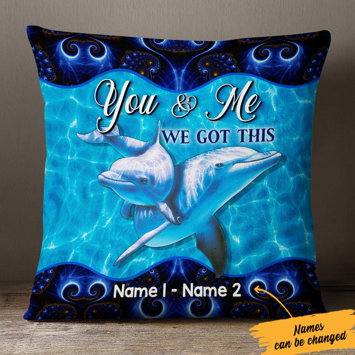 Personalized Dolphin Love Couple Pillow  JR144 87O57 (Insert Included) 1