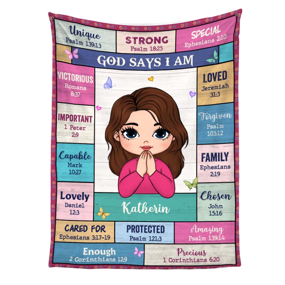 Personalized Gift For Granddaughter God Says I Am Blanket 30195 Primary Mockup