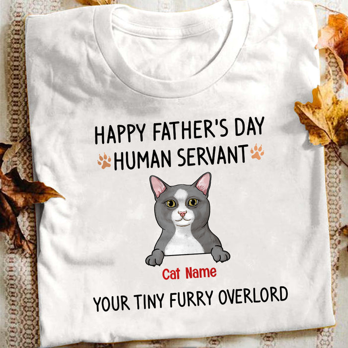 Personalized Cat Dad Human Servant T Shirt MY132 95O34 1