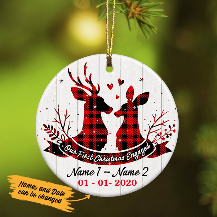 Personalized Deer Hunting Couple First Engaged  Ornament SB101 26O47 1