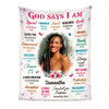 Personalized Gift For Daughter God Says I Am Photo Custom Blanket 31399 1