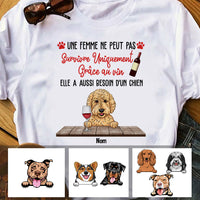 Personalized Chien Et Vin French Dog And Wine T Shirt AP155 67O60 thumb 1
