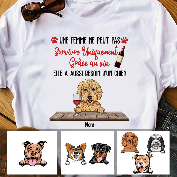 Personalized Chien Et Vin French Dog And Wine T Shirt AP155 67O60 1