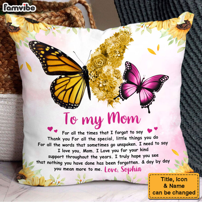 Personalized To My Mom Love You For Your Kind Support Pillow 32160 1