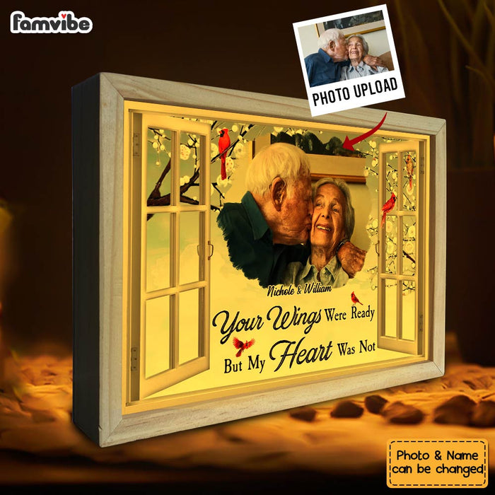 Personalized Memorial Your Wings Were Ready But My Heart Was Not Picture Frame Light Box 31491 1