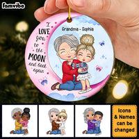 Personalized Gift For Granddaughter Love You To The Moon And Back Circle Ornament 30096 thumb 1