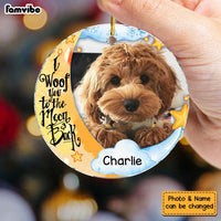 Personalized I Woof You To The Moon And Back Dog Lovers  Circle Ornament 30178 thumb 1