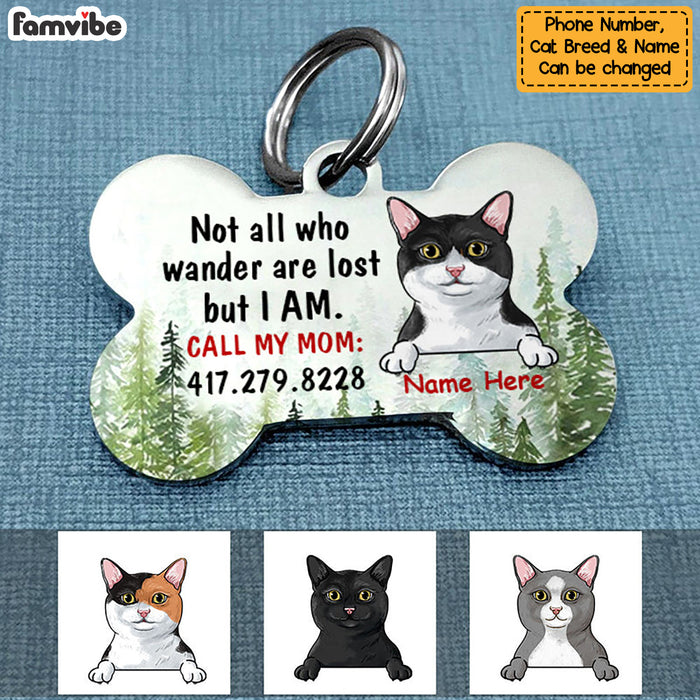 Personalized Cat Lost Wander Bone Pet Tag NB131 81O58 1