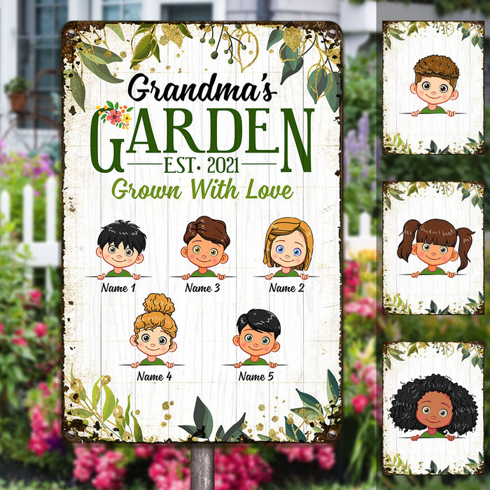 Personalized Grandma Garden Metal Sign JN292 95O53 1