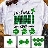 Personalized Luckiest Grandma Ever T Shirt JR291 30O57 thumb 1