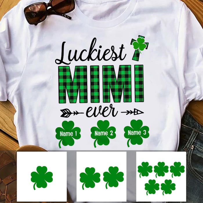 Personalized Luckiest Grandma Ever T Shirt JR291 30O57 1