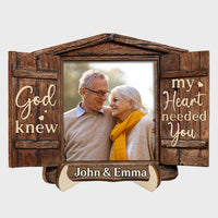 Personalized Gift For Couple God Knew My Heart Needed You 2 Layered Wooden Plaque 31676 thumb 1