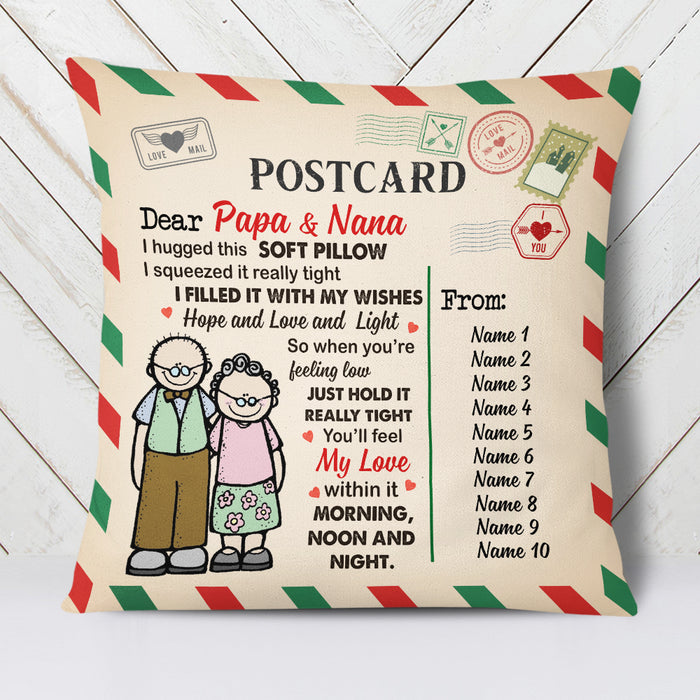 Personalized Grandma Grandpa Hug This Soft Pillow MR111 95O34 (Insert Included) 1