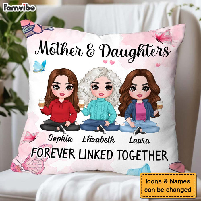 Personalized Gift Mom Daughter Forever Linked Together Pillow 31070 1
