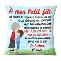 Personalized Gift For Grandson French À Mon Petit-fils Canvas Pillow 30394 thumb 1
