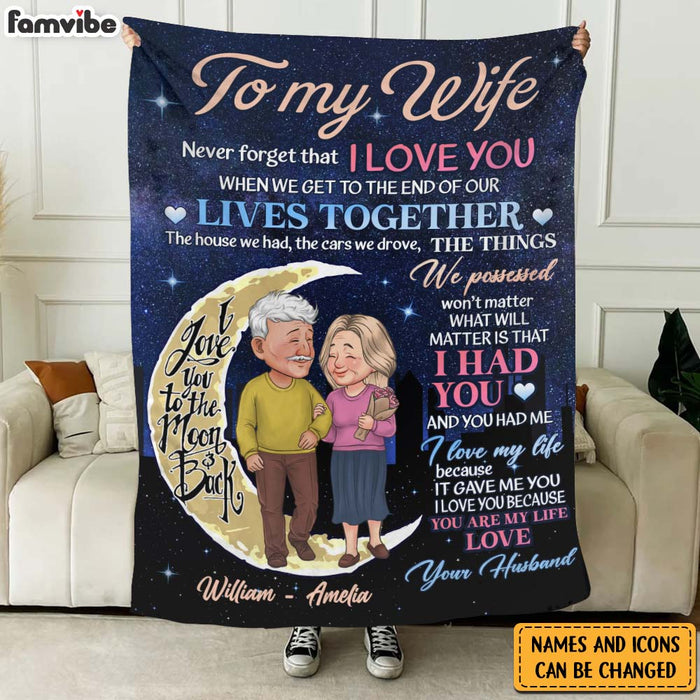 Personalized Gift For Couple Love To The Moon And Back Blanket 31277 1