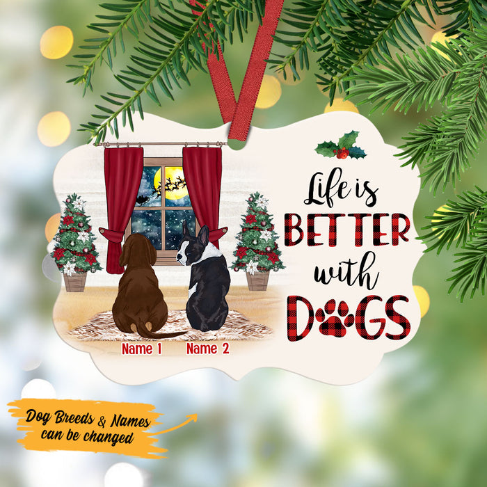 Personalized Life Is Better With Dog Christmas MDF Benelux Ornament NB91 30O53 1