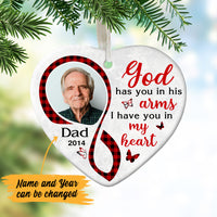 Personalized Memorial Mom Dad Butterfly Heart Ornament NB212 87O57 thumb 1