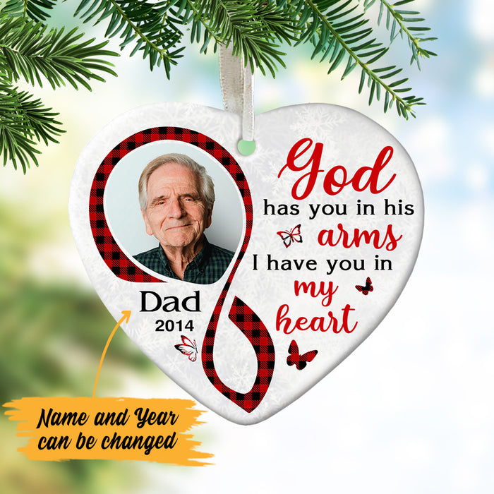 Personalized Memorial Mom Dad Butterfly Heart Ornament NB212 87O57 1