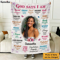 Personalized Gift For Daughter God Says I Am Photo Custom Blanket 31399 thumb 1