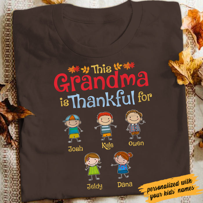 Personalized Grandma Thankful Fall Halloween T Shirt AG202 81O34 1